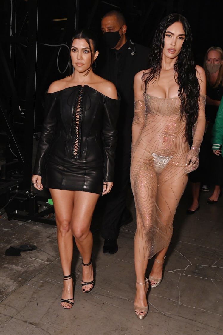 Kourtney Kardashian and Megan Fox called Travis and MGK their future baby daddies at the VMAs.