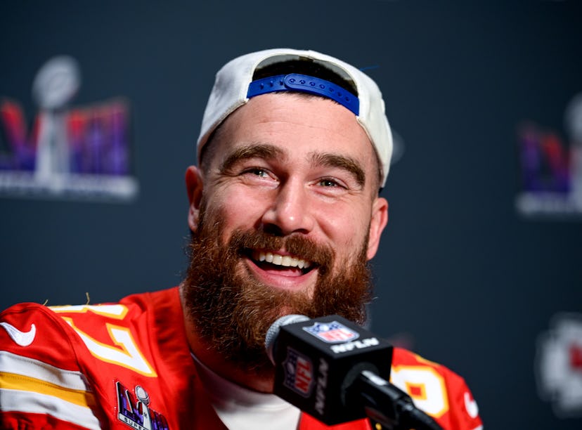 Kansas City Chiefs' Travis Kelce during a media day at the Westin Lake Las Vegas Resort and Spa, Hen...